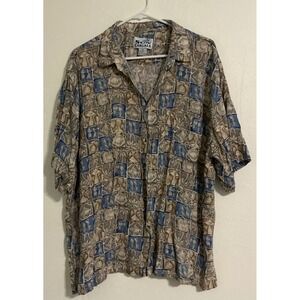 Sun Casuals XL Mens Button Up Short Sleeve Tropical Hawaiian Shirt